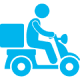 Motoboy da cor azul